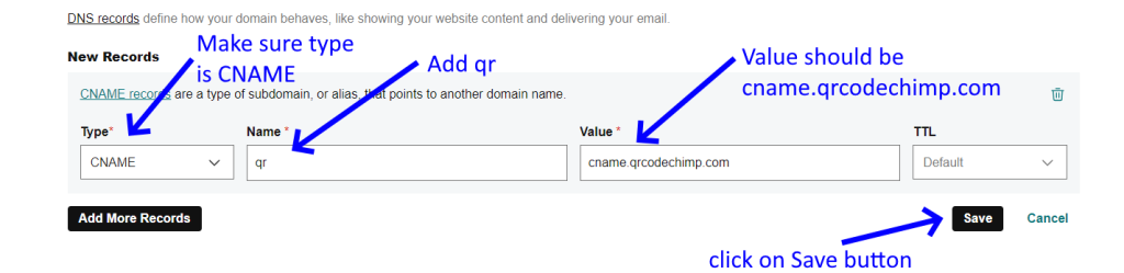 Add CNAME Record