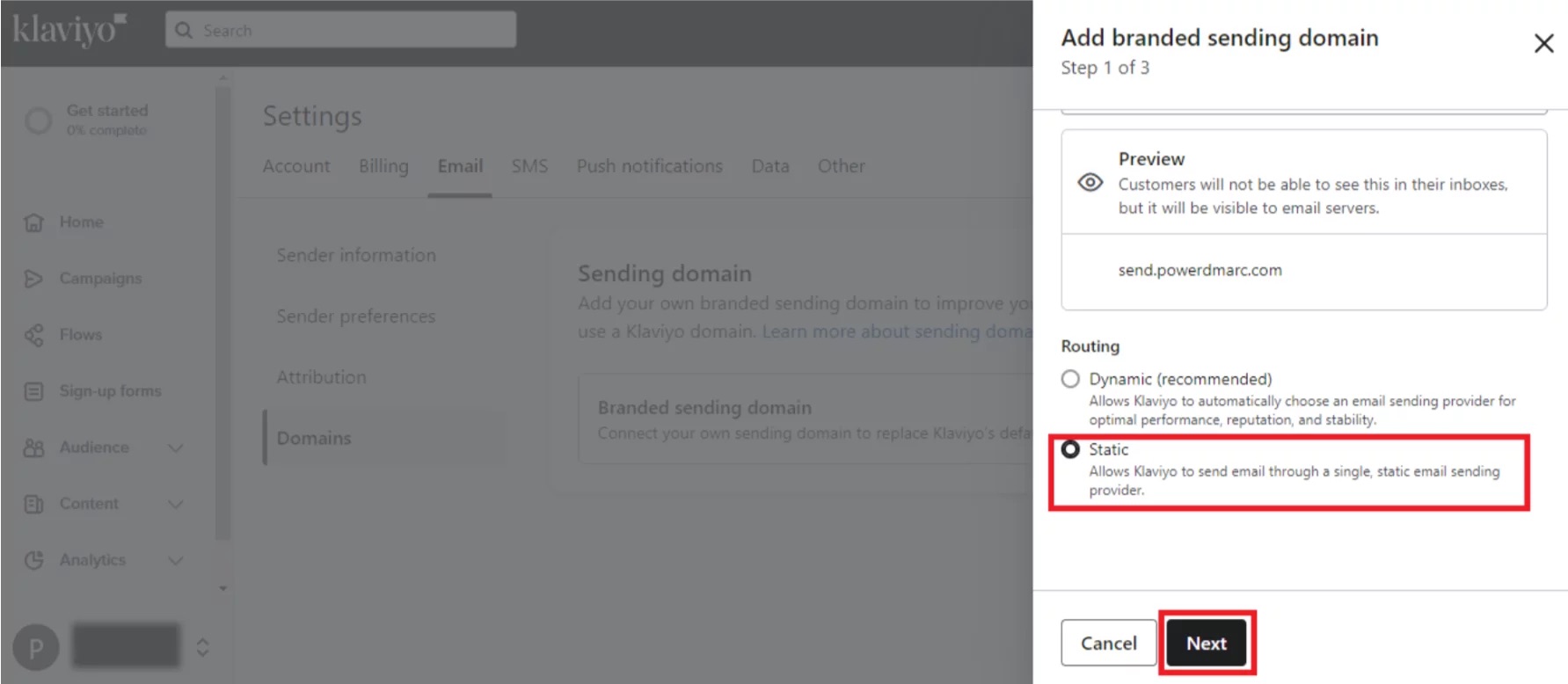 click-on-Next select ‘Static’ and click ‘Next’.