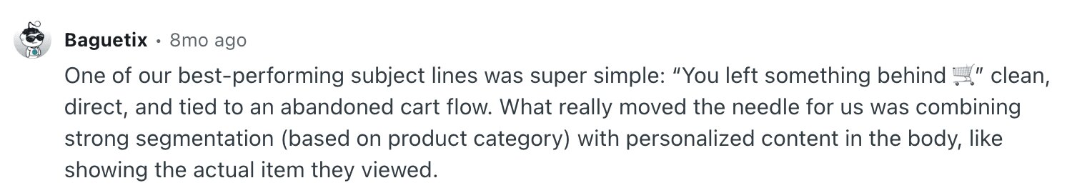 simple and effective subject line example