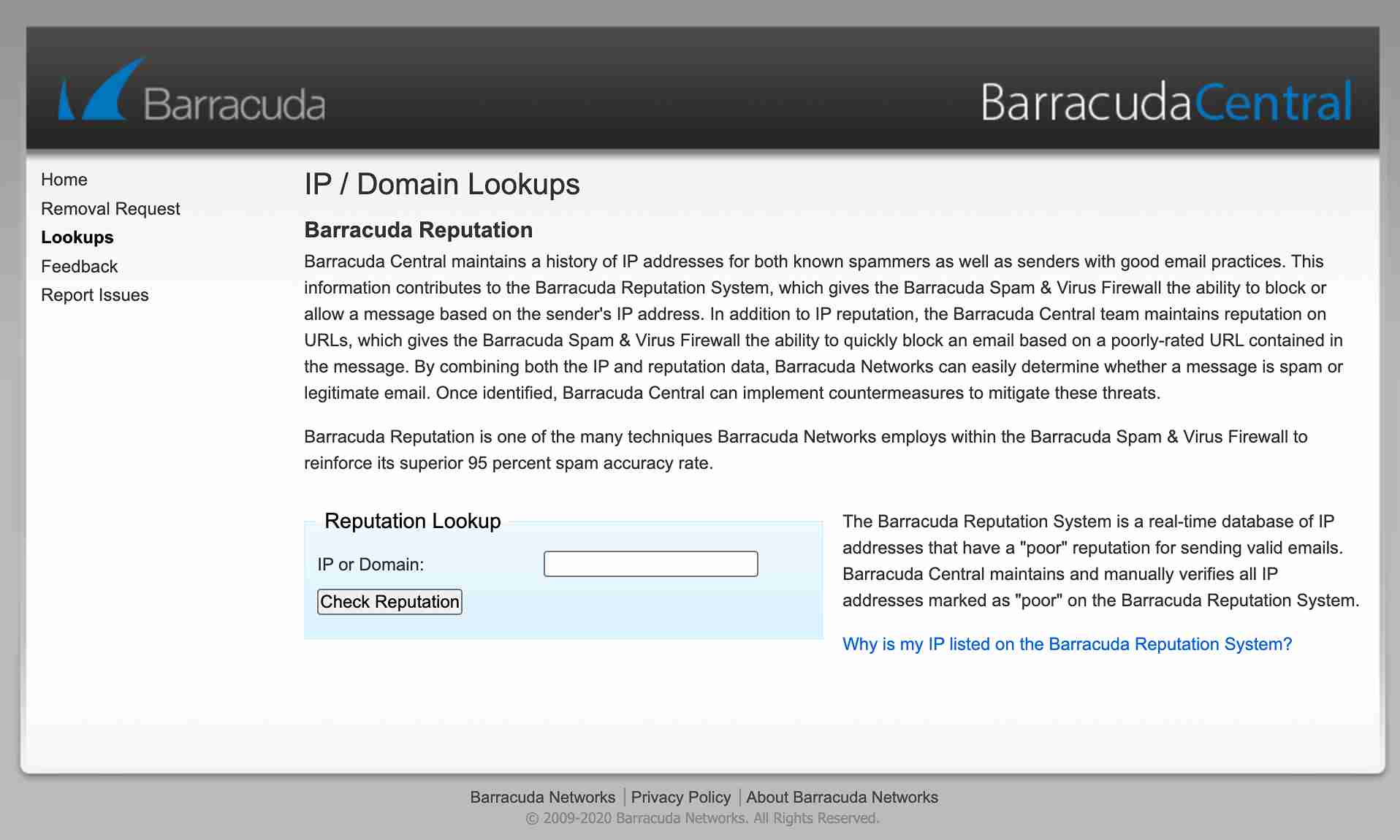 Barracuda blacklist removal